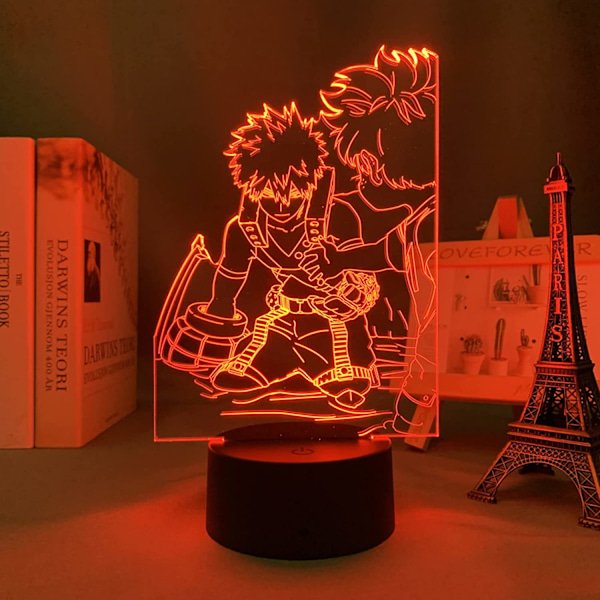 3D nattljus led Bakugo Katsuki 3D lampa Anime My Hero Aca