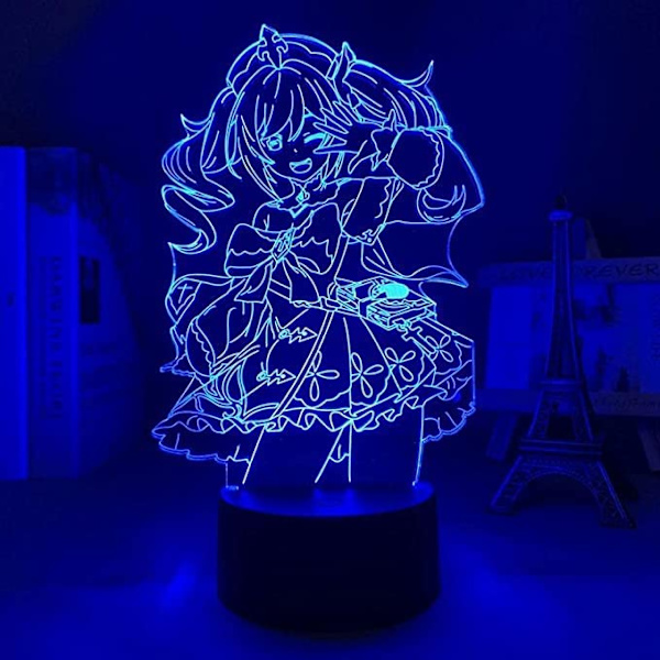 Genshin Impact Barbara lampe Kule 3D illusjons nattlampe Hjemmerom dekor Akryl LED lys Julegave lamper