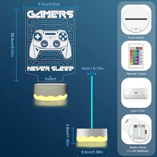 Spel 3D nattlampa, Attivolife gamepad Illusion Hologram La