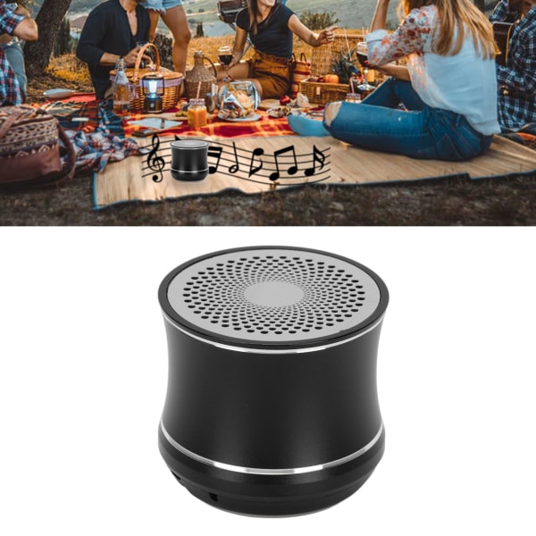 Mini Bluetooth-kaiutin IP67 vedenpitävä automaattinen yhteys Kannettava langaton kaiutin bassokaiuttimella suihkuhuoneeseen Pyöräautoon Black