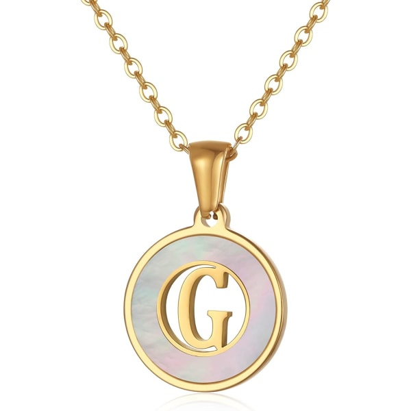 Initial Halsband i Rostfritt Stål för Kvinnor, 18K Guld