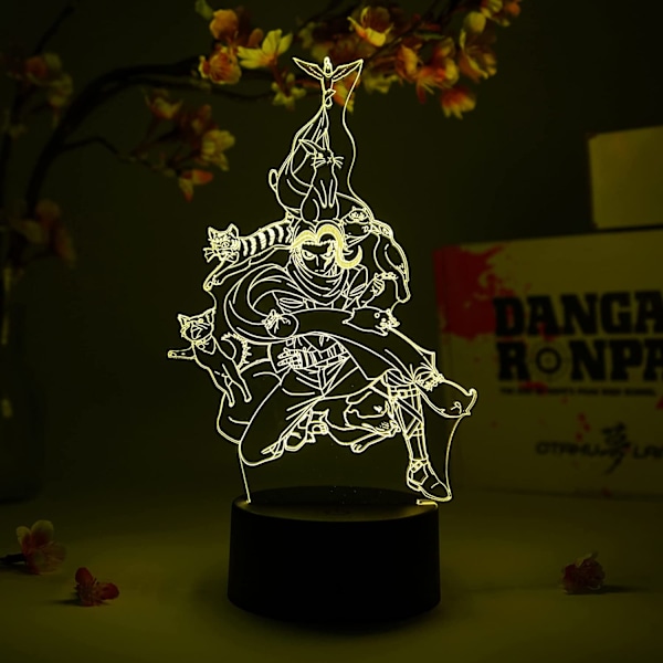 Gundham Tanaka Otaku-lampa – Danganronpa 3 – Anime-lampafigur Nattlampa, 16 färger RGB LED – Fjärrkontroll, 3D Anime-rumsdekor Present till Otaku