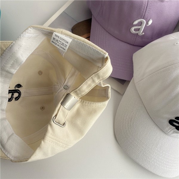 Brev broderad hatt justerbar basebollkeps Khaki