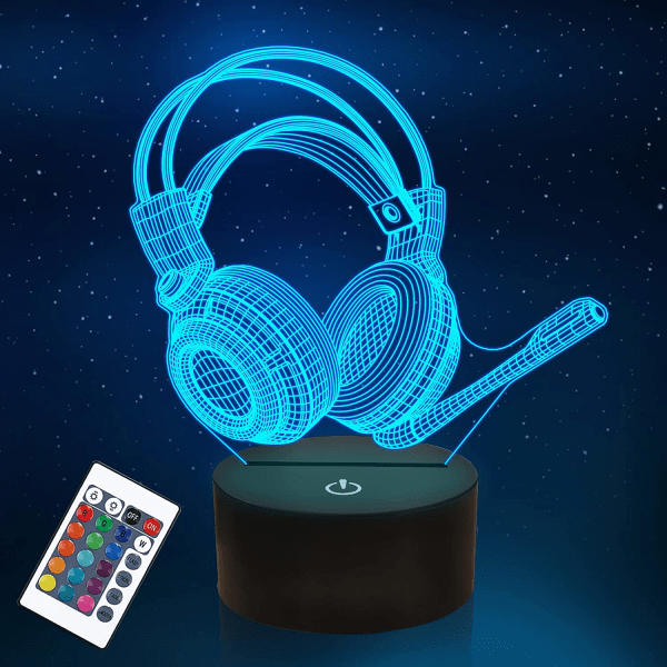 Headphone 3D Night Light, YuanDian Creative Headset Illusion LED Lamp