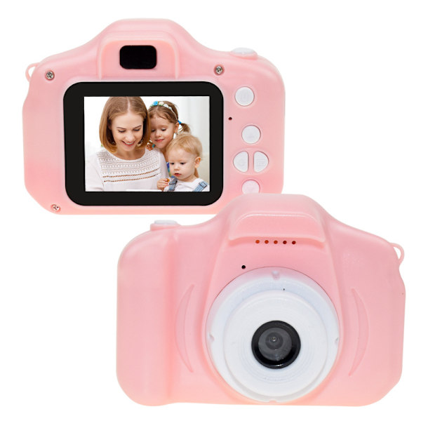 Lasten kamera tukee ajoitusta Yhden painikkeen käyttö Koulutus Taapero Digitaalinen videokamera lapsille Pink