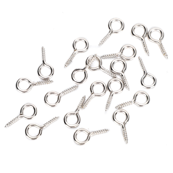 200 stk. Perleskrueøye Pin anheng tilkoblingsskrue Spike DIY Making Jewelry Accessorysilver