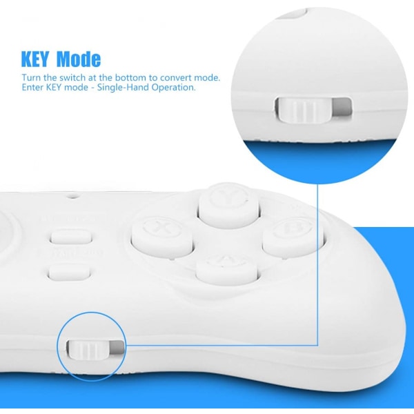 Trådlös Bluetooth-spelkontroll, med automatisk slutare White