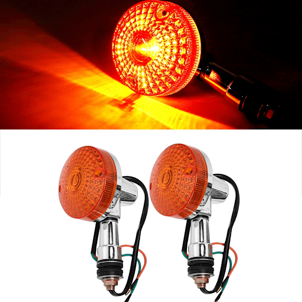 2 stk. Universelle 12V Motorcykel Blinklys Indikatorlys Blinkende Lampe