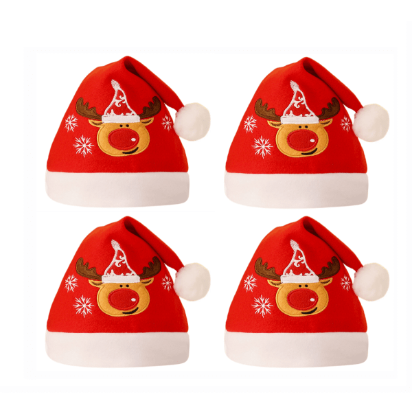 4-pack jultomteluva, tecknad tomteluva, lyxig plyschtomteluva för jul F