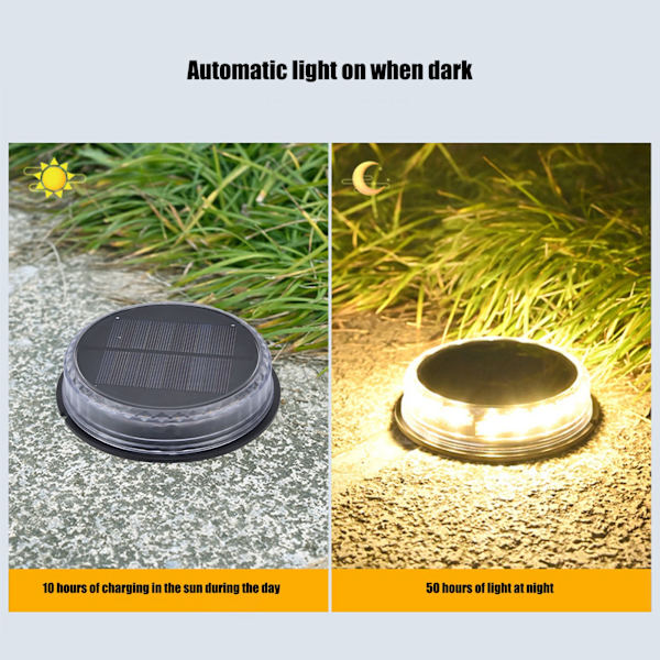 LED solcelleplænelys IP65 vandtæt LED jordlys til gangsti gård baghave landskab Warm Light 1Pcs