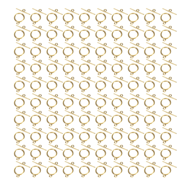 100 set med omkopplingslås i legering, 2 mm OT-spänne, gör-det-själv-smyckestillbehör för halsband och armband Golden