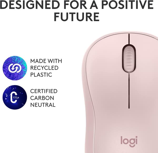 Logitech M221 Trådlös Bluetooth-mus, Kompakt, Smidig Spårning, 18 Månaders Batteritid för Windows, macOS, ChromeOS, Linux, Kompatibel med PC, Mac, Bärbara datorer Pink