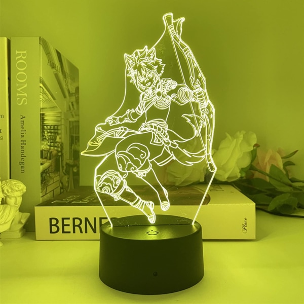 Night Lights Keqing Figure Anime Game 3D LED Table Lamp for Bedroom Decor Led Light