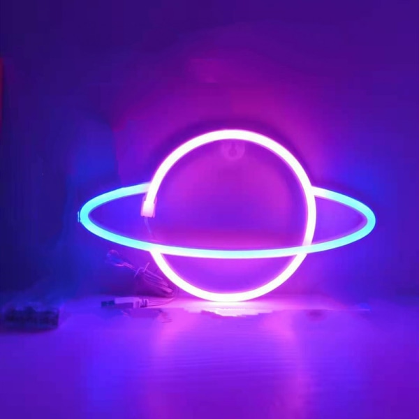 Planet Neon Light Sign, LED Planet Neon Sign