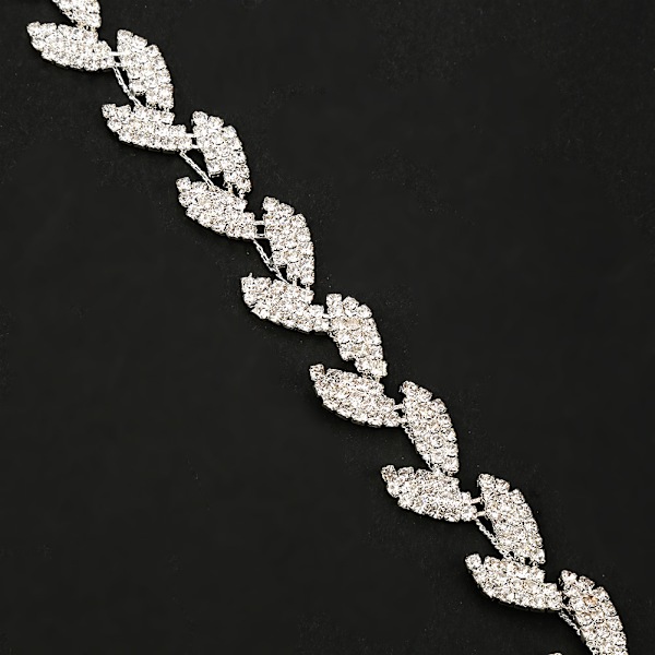 1 meter 1,5 cm bred Rhinestone Ribbon Treblad Design AAA Diamond Wrap Roll Dekorasjon