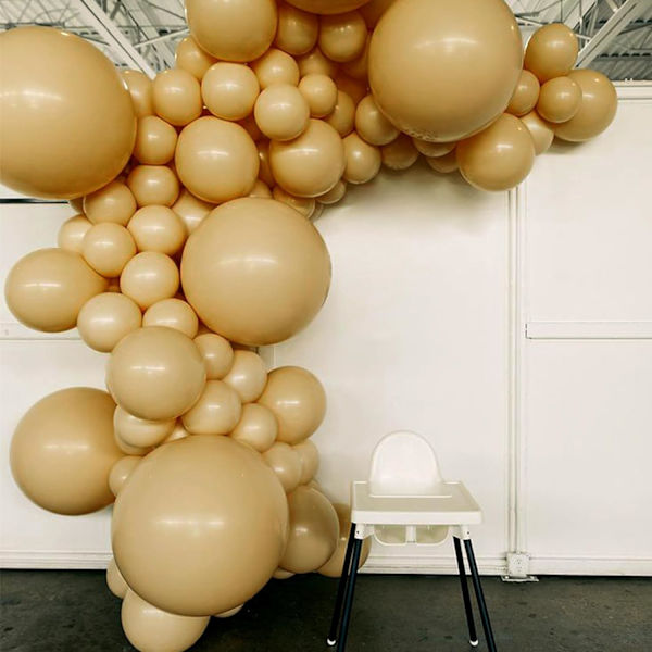 129 st ljusa bruna ballonger latex bruna ballonger olika storlekar 18 12 10 5 tum festballong kit för födelsedagsfest babyshower bröllopsdag D Light Brown