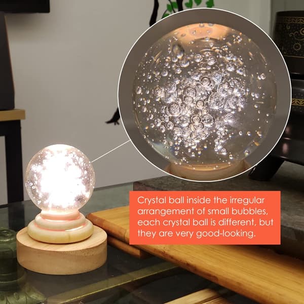 3D Boble Krystallkule Nattlys - LED Planet Projeksjon L