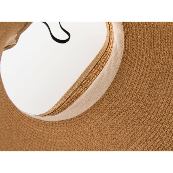 Dam solhatt med bred brätte i halm med UPF 50+ Khaki