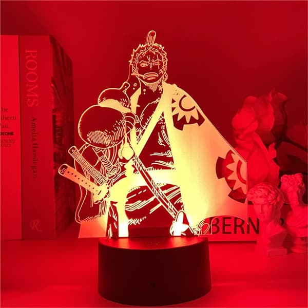 One Piece Zoro LED Lampe Cool Anime Figur Julefødselsdag
