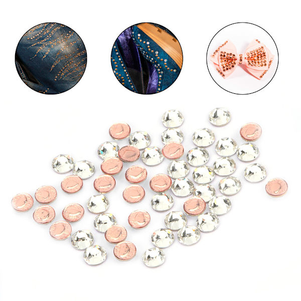50 st 4 mm heta diamanter praktiska bländande kläder DIY tillbehör glasmaterial (transparent)