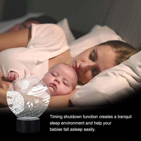 Universets Rom Nattlys Galakse Lampe, Solsystem 3D Natt