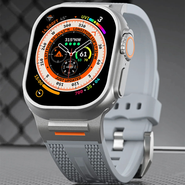 Sportarmband för män, passande Apple Watch 46mm S10 49 ultra 45 44 42 40mm elastiskt silikonarmband passande iWatch s10 Fog