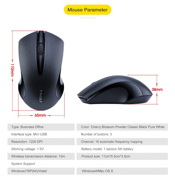Trådløs mus, RATEL 2.4G trådløs ergonomisk computermus