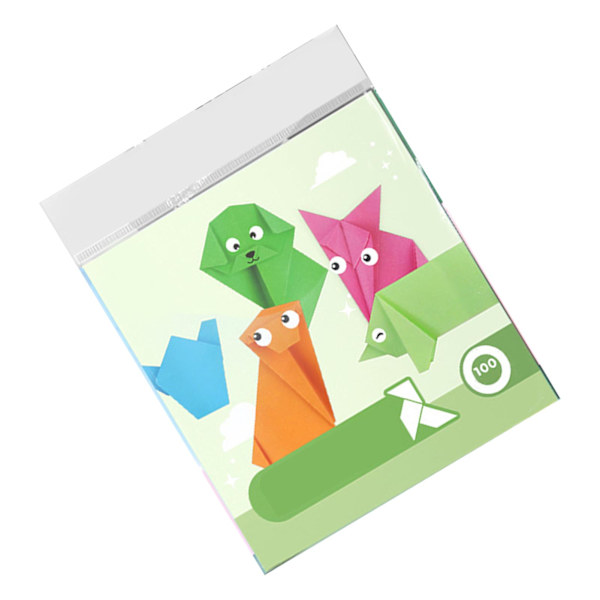 100 ark Origami-papper Flerfärgat DIY Roligt Cartoon Djur Färgglatt Papper för Förskola Hem