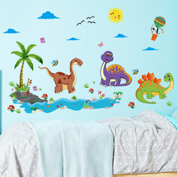 Dinosaurus-seinätarrat, sarjakuva dinosaurus seinätarra lapset tyttö makuuhuone olohuone seinäkoriste