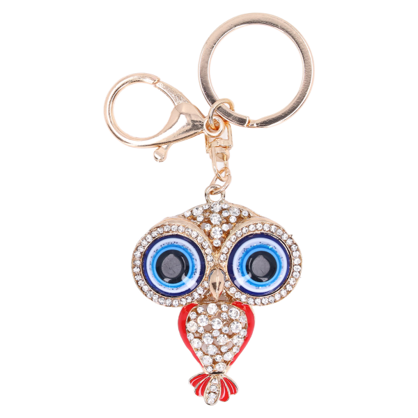 Strassikivi avaimenperä söpö sarjakuva pöllön muotoinen laukku kukkaro Koristeellinen riipus koriste-tarvikkeet Red