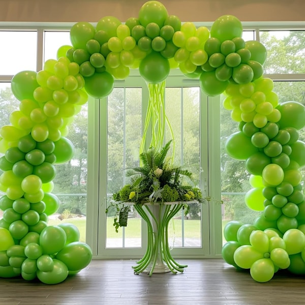 130 st gröna ballonger i olika storlekar 18\" 12\" 10\" 5\" Ballongbågsset perfekt för födelsedagsfest, examen, babyshower, bröllop, semesterdekorationer Green