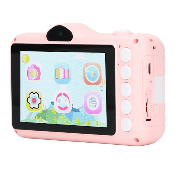 Lasten digitaalinen kamera 20MP Smart HD etu- ja takakuvaus Mini Cartoon Selfie -lelu Lasten lahja Pinkki