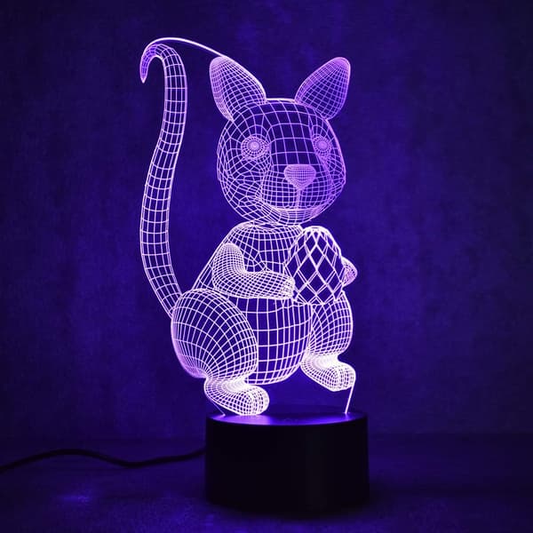 Egern 3D Illusion LED Natlampe Bordlampe, Firstone 7 Farver