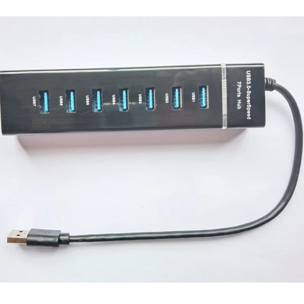 USB 3.0 Notebook/Desktop Expansionsdock, En-Drag Sju-Hub, 0,3 Meter Lång