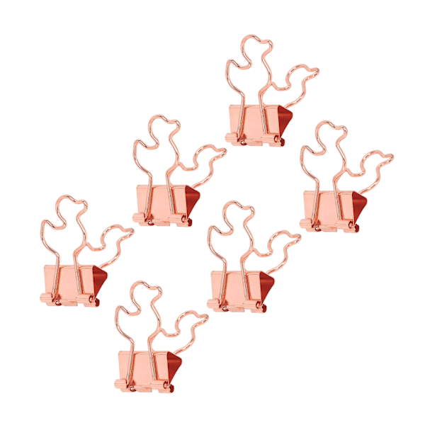 100 stk søte binderklips Andeformet Sterk klemmende Holdbar Metall Små binderklemmer for hjem Skole Kontor Rose Gull