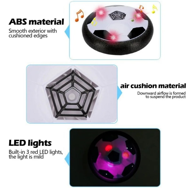 Sport Kids Levitate Suspending Soccer Ball Air Cushion Floating Foam Football med LED-ljus Glidande leksaker Fotboll leksaker Barn presenter