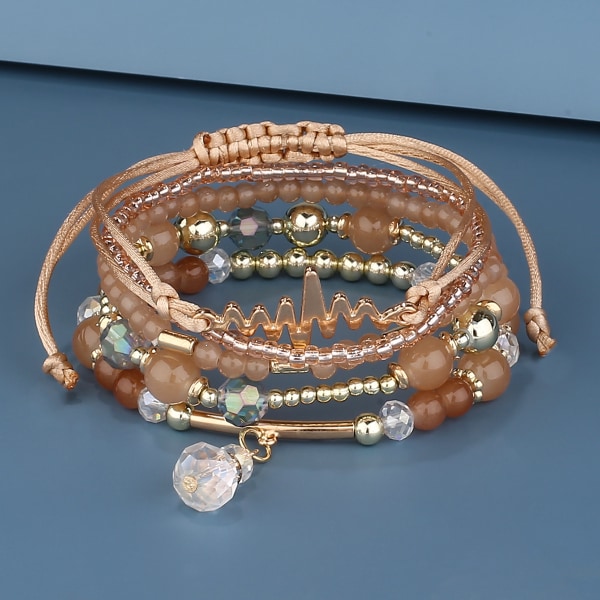 1PCS Bohemian Pärlor Armband Set för Kvinnor Flerskikts Stacka