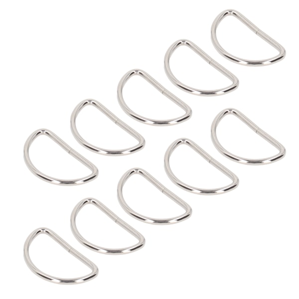 100 stk metall D-ringer med glattere overflater, klassisk utseende metallringer spenne for DIY belter, bagasjeremmer, vesker, ryggsekker, sølv