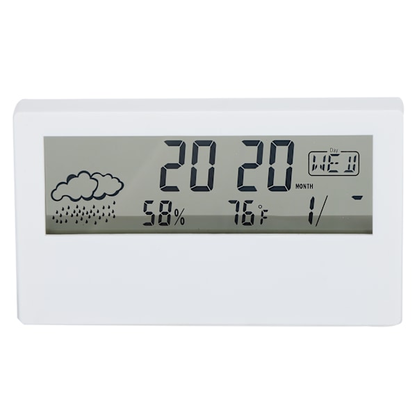 Alarmklocka LED Temperatur och Luftfuktighet Digital Display Natt Användning Ögonskydd Klocka