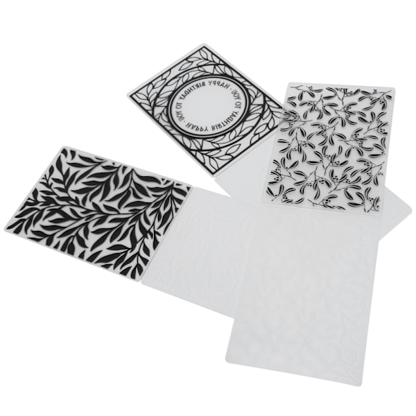 3 stk. plast prægemapper præget skabelon DIY kortfremstilling scrapbooking papirhåndværk