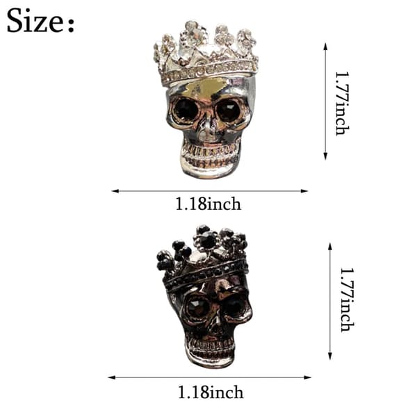 2 stk. metallisk tekstur terror bilventilklips, billuftfriskere klips for personlig bilinteriørdekorasjon, bildekor gave 2pcs Skull