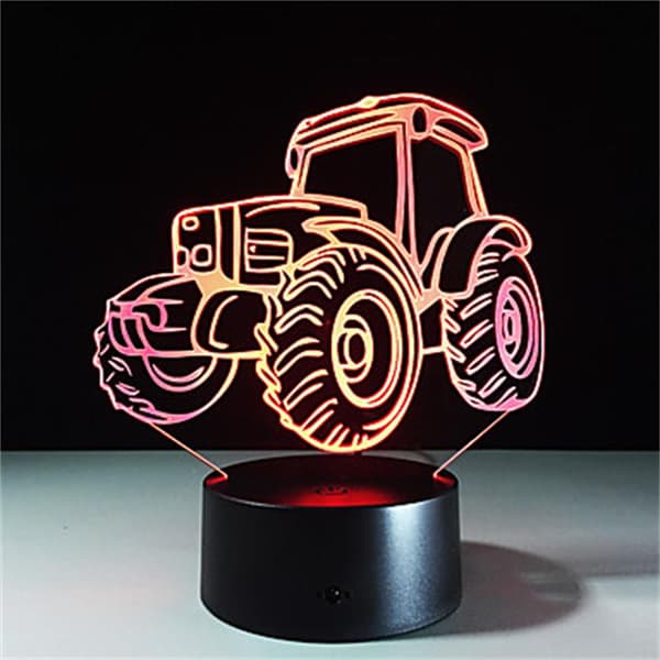3D Natlampe 3D LED USB 7 Farveskift LED Bordlampe Jul