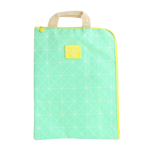 A4 Simple Design Portable Multilayer Zipper File Holder File Bag Student Stationery (Green)