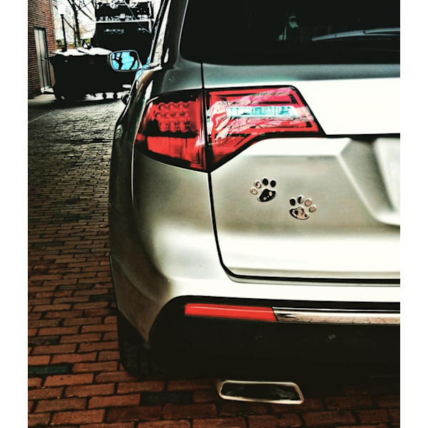 3D Chrome Hundepot Klistremerke Dekal Auto Bil Emblem Dekal Dekorasjon (Sølv)