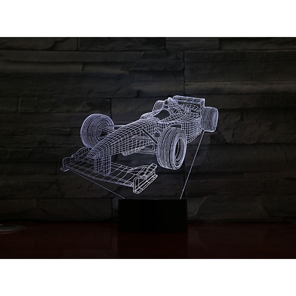 Kreativa bilar Nattljus, Bil 3D Optisk Illusion Lampa, Rac