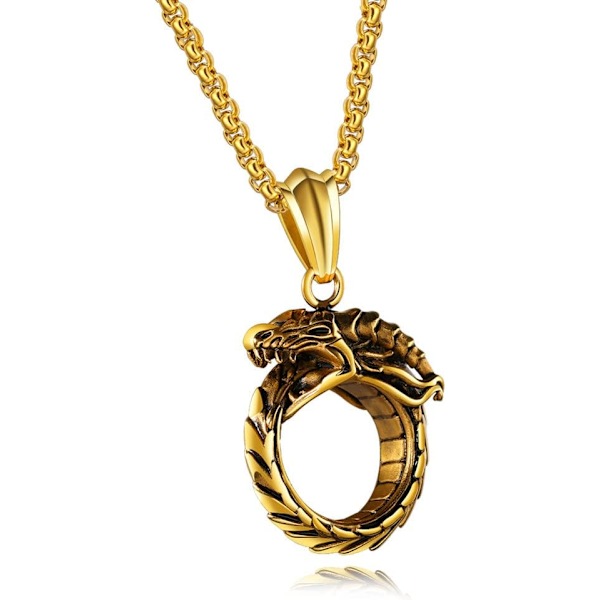 Kors Eternal Ring Vedhæng Halskæde Rustfrit Stål Vedhæng Halskæde til Mænd Kvinder Bedste Ven Halskæder Gold Eternal Ring