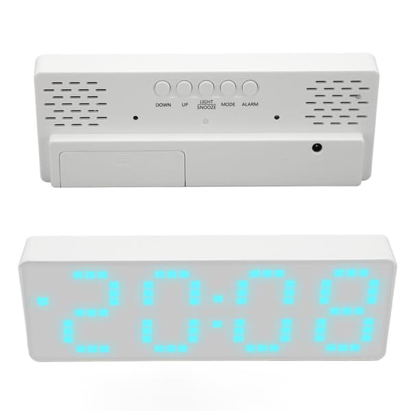 Spegelstilren multifunktionell väckarklocka med LED-display för sovrum, hem och kontor