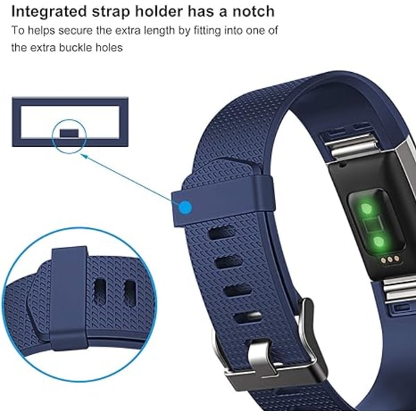 3 kpl rannekkeita yhteensopivia Fitbit Charge 2:n, Classic ja Special Edition -versioiden kanssa, vaihtohihnoja Fitbit Charge 2:lle, naisille ja miehille (musta/harmaa/tummansininen - L)