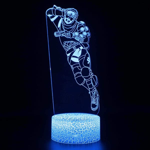 3D Optisk Illusjon LED Nattlys, 16 Farger Kan Endres wi
