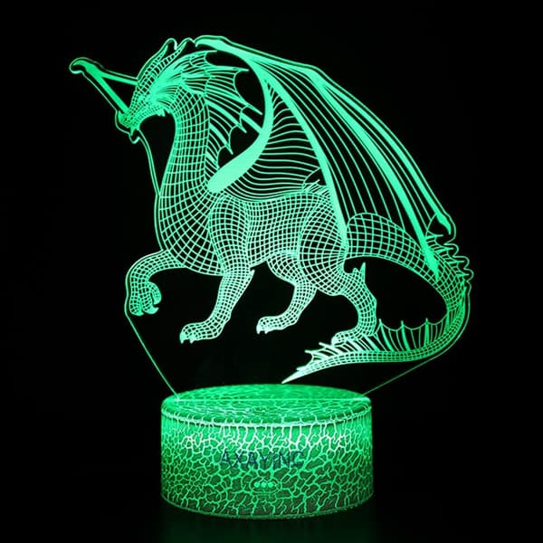 3D Natlampe LED Illusion Skrivebordslampe 7 Farveskift